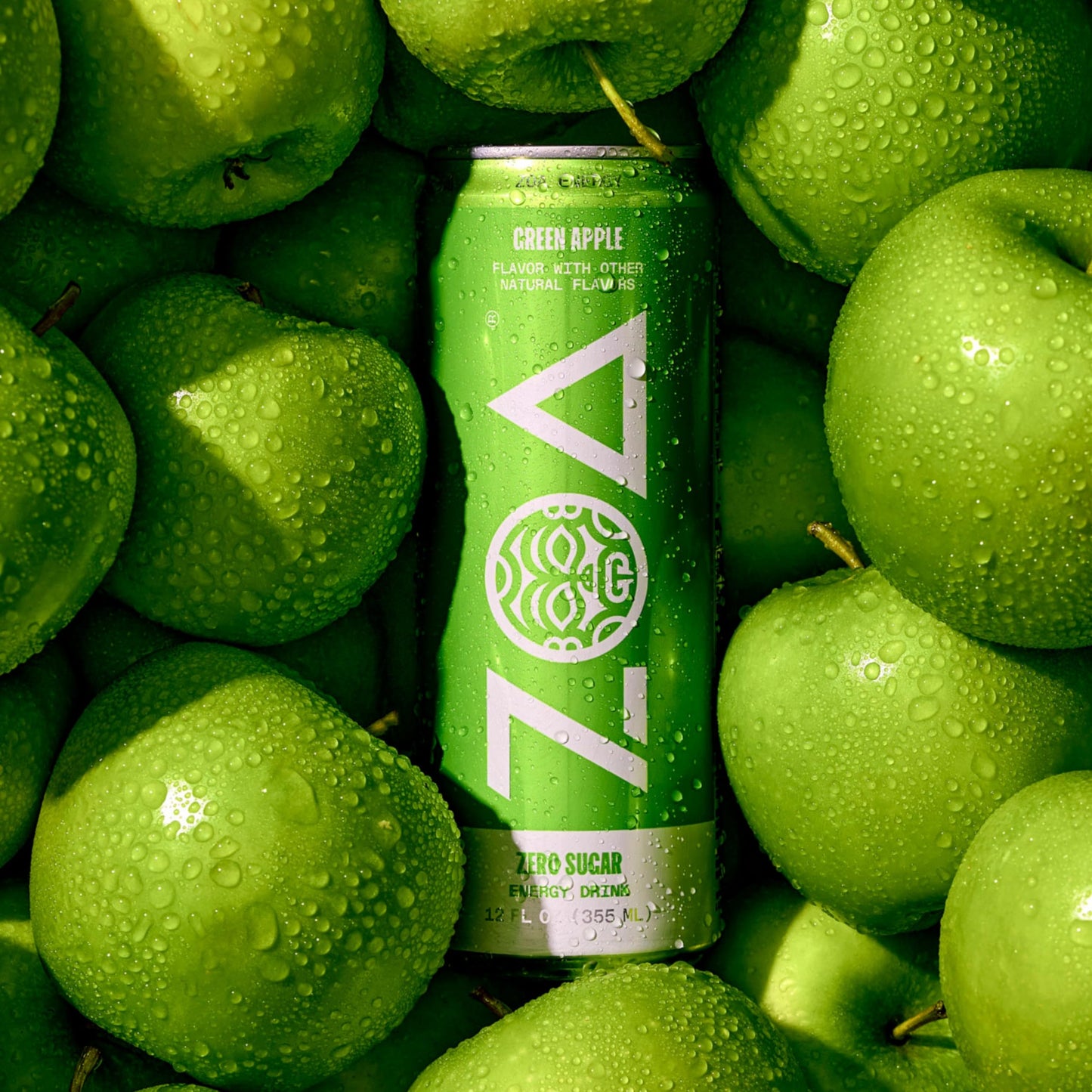 ZOA GREEN APPLE Sugar Free, Low Calorie Energy Drinks | Healthy B & C Vitamins | Electrolytes for Hydration | 160mg Caffeine from Green Tea | 12 Fl Oz