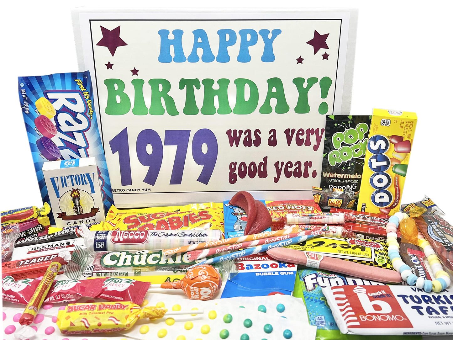 RETRO CANDY YUM ~ 1979 47th Birthday Gift Assortment from Childhood for 47 Year Old Man or Woman Born 1979
