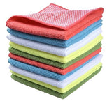 SINLAND Microfiber Dish Cloths for Washing Dishes Towels Best Kitchen Washcloth Cleaning Rags Cloths with Poly Scour Side - Used for Plates, Bowls