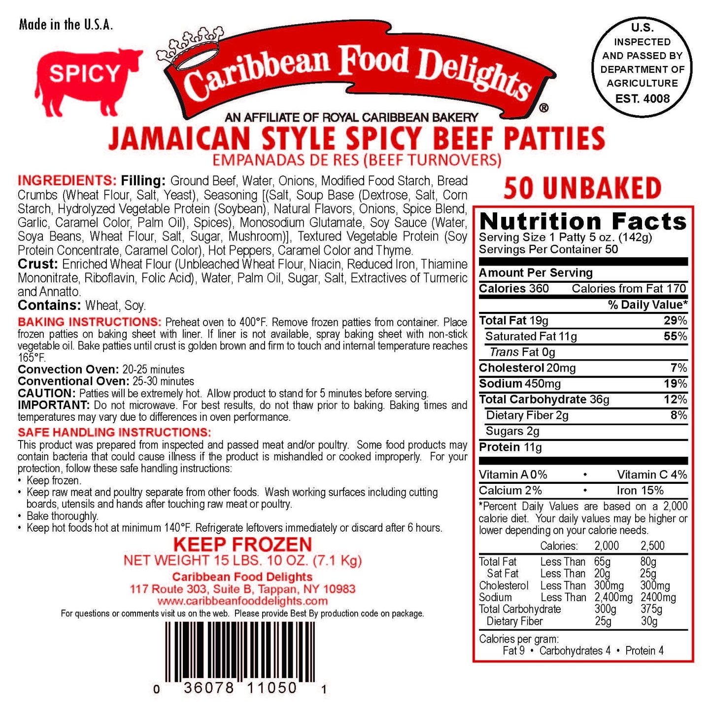 Jamaican Style Patties, Unbaked (Spicy Beef, 2 Cases)
