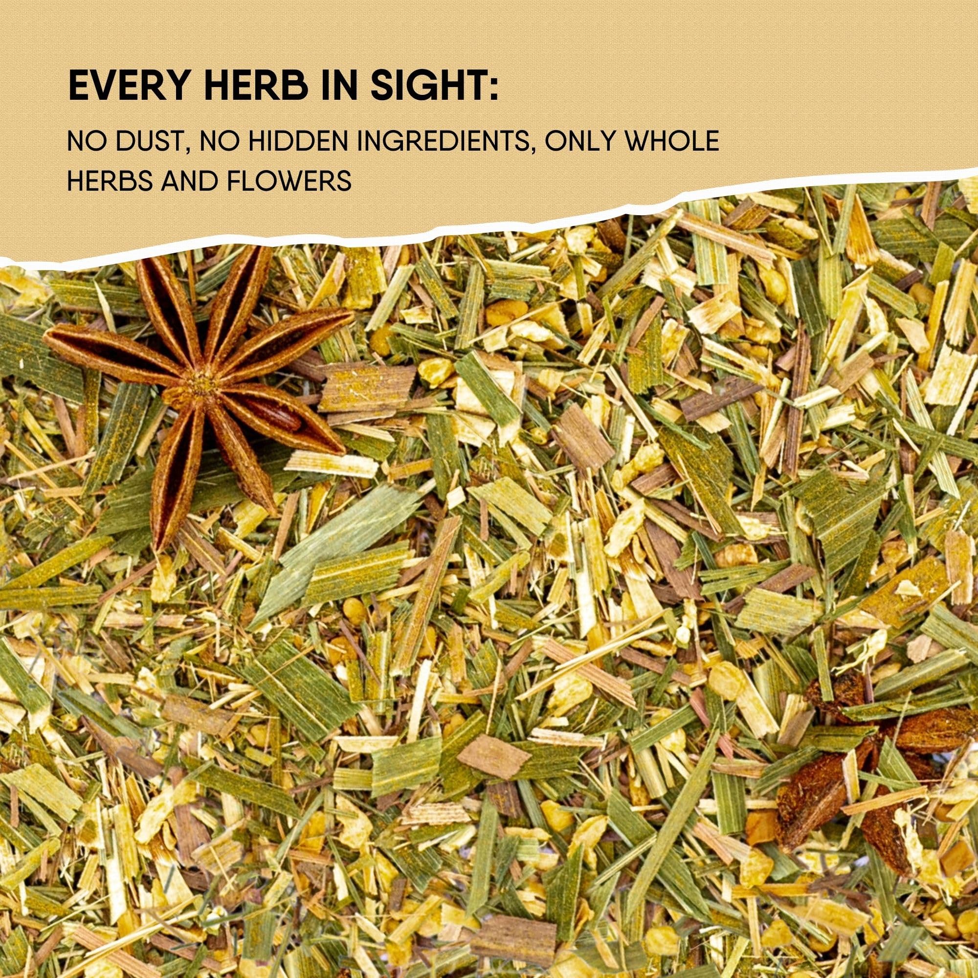 Herbal Tea with Lemongrass, Ginger, Fenugreek, Star Anise, Turmeric, Caffeine Free, Immunity Care Blend
