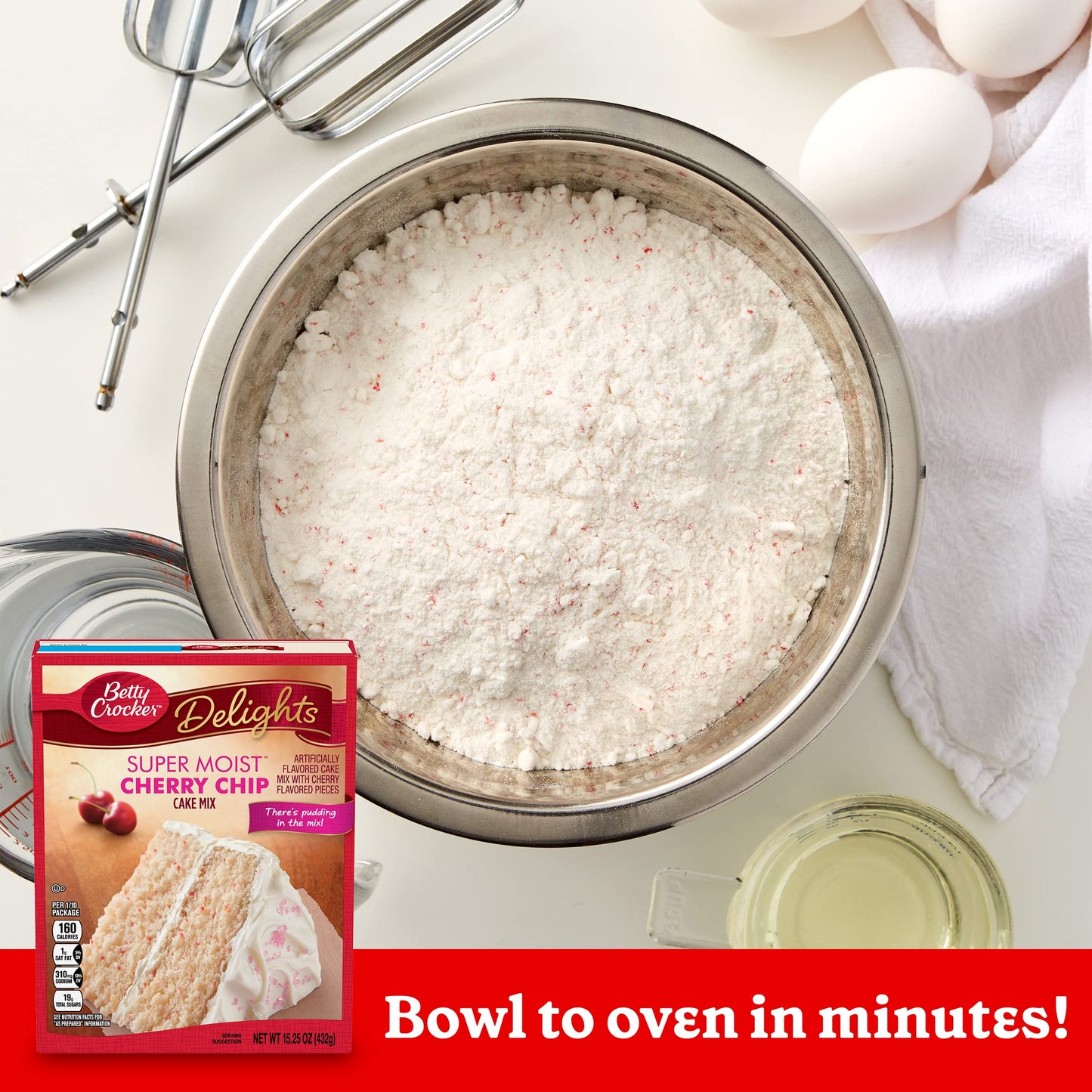 Betty Crocker Supermoist Cherry Chip Cake Mix, 15.25 Ounce -- 12 per case.