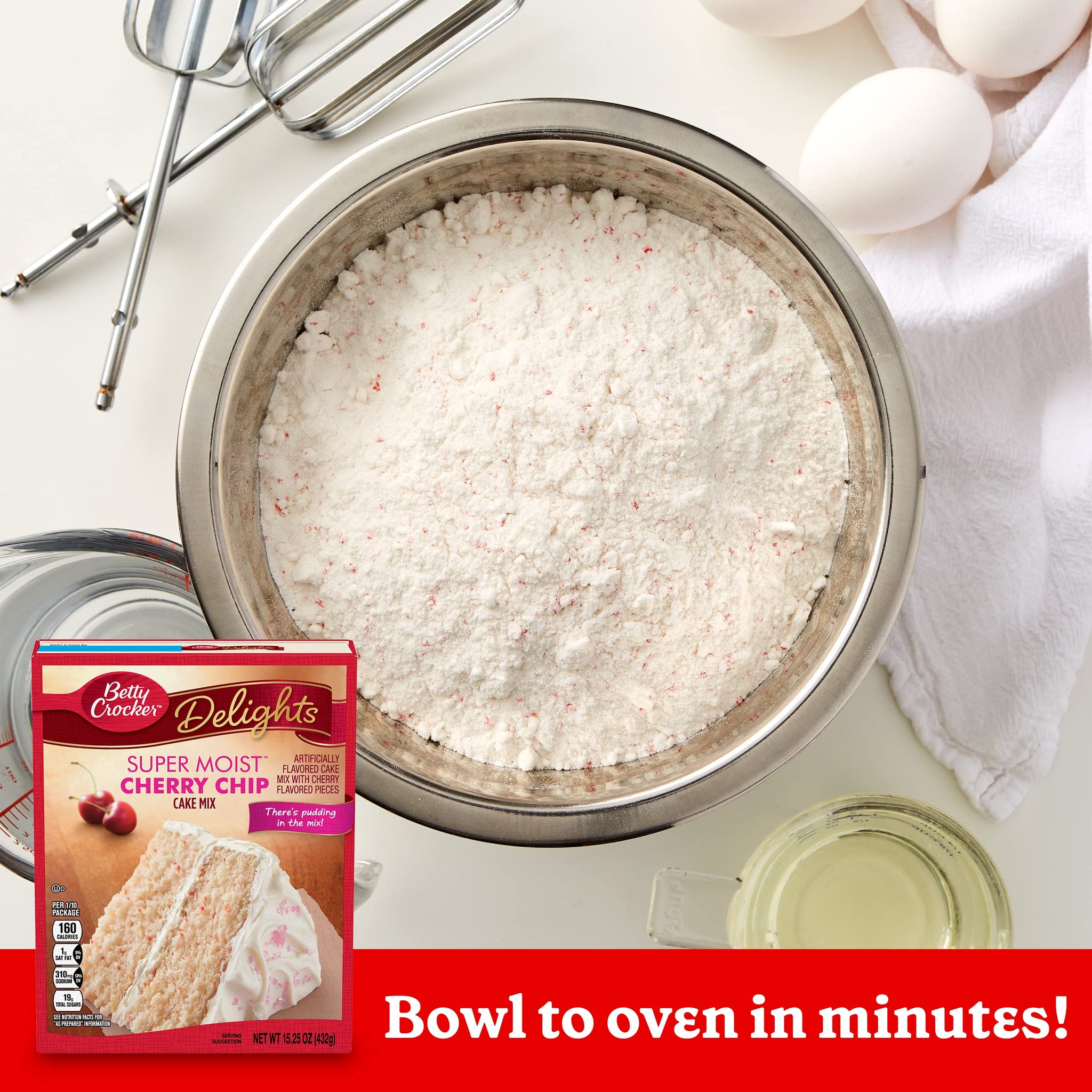 Betty Crocker Supermoist Cherry Chip Cake Mix, 15.25 Ounce -- 12 per case.