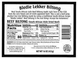 Bledie Lekker® Sliced Beef Biltong One Pound Resealable Bag - 16oz