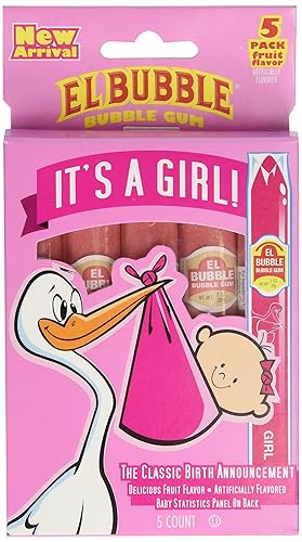 It's A Girl Bubble Gum Cigar Classic Birth Announcments 5 Pack