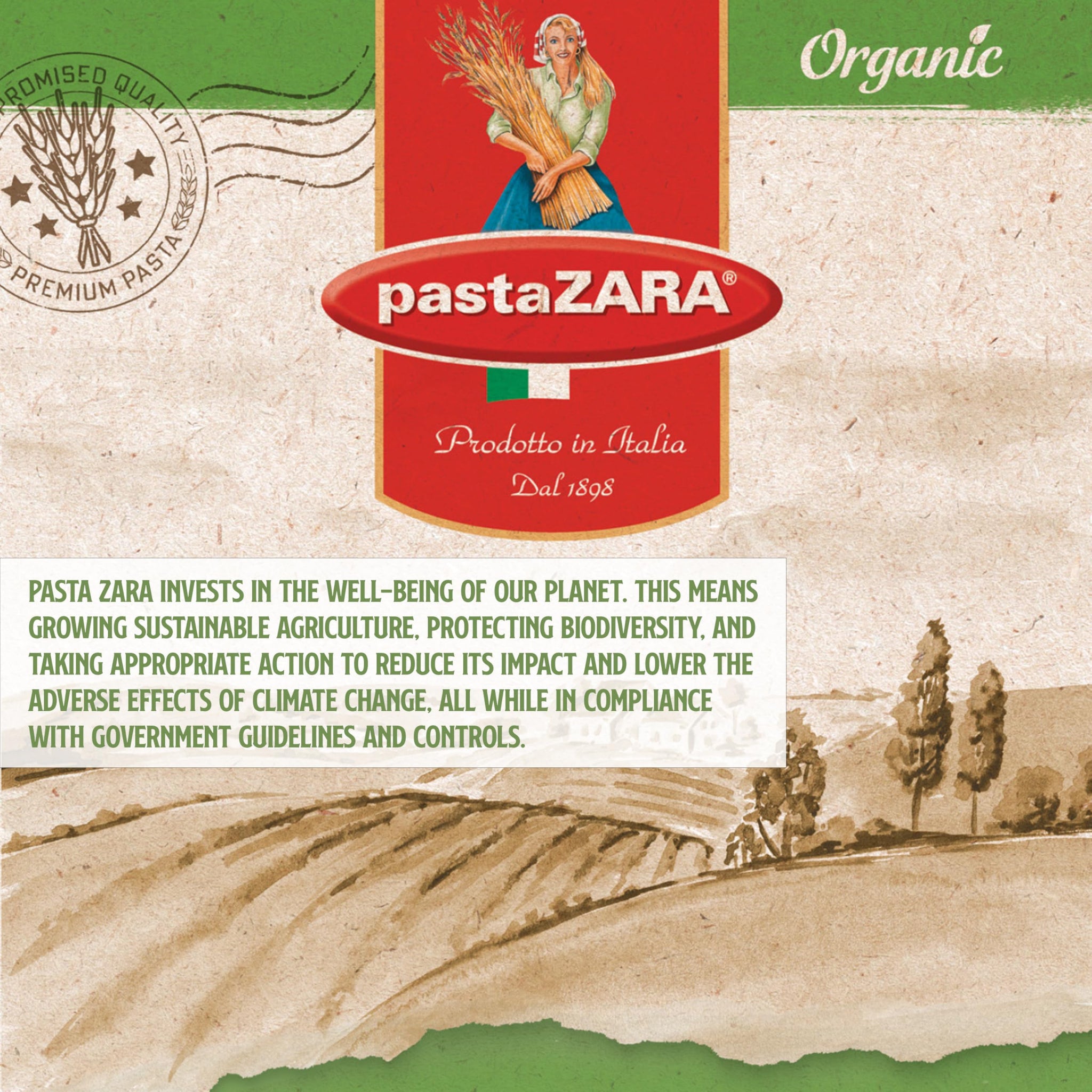 PASTA ZARA - Rigatoni - Organic - 100% Italian Pasta, Made with Durum Wheat Semolina Flour, Non GMO, Kosher (1 LB. BAG) - Consistently al Dente.