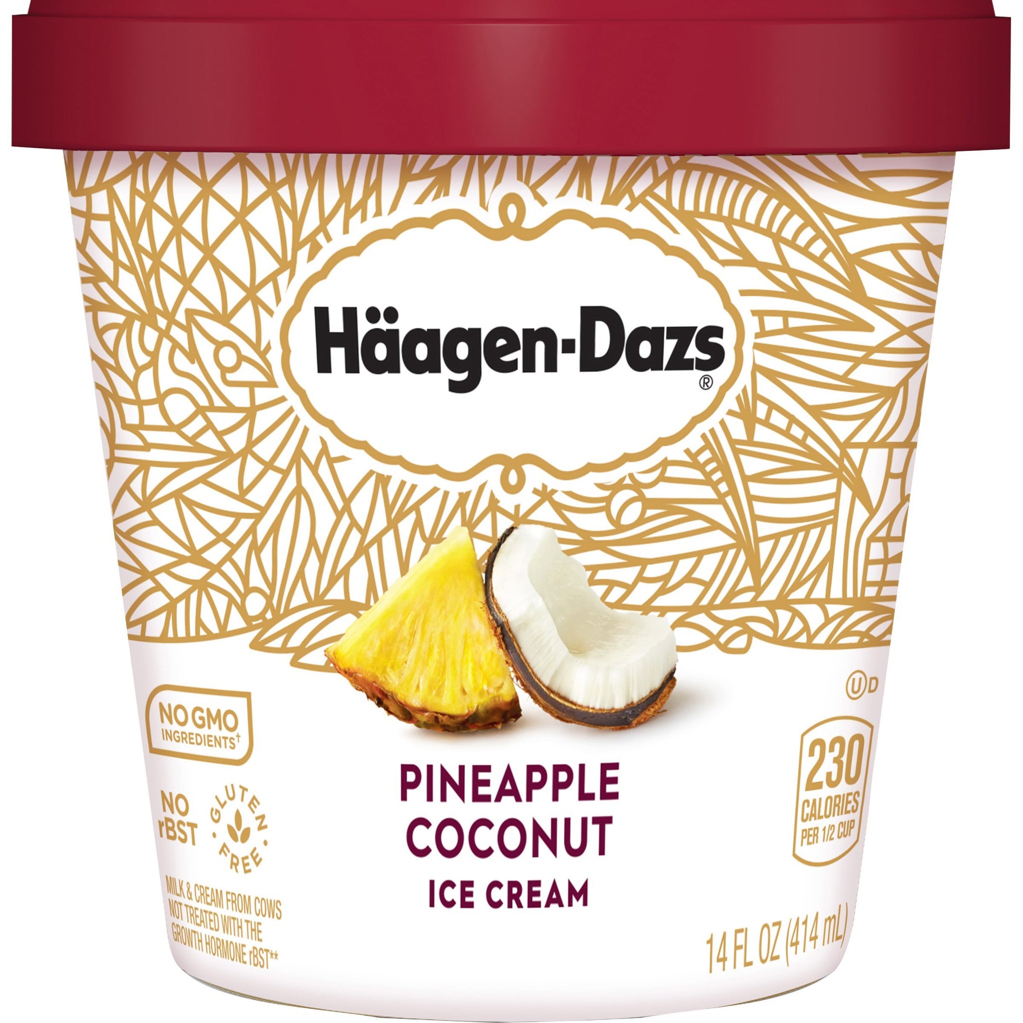 Haagen-Dazs, Pineapple Coconut Ice Cream, 14 oz (Frozen)