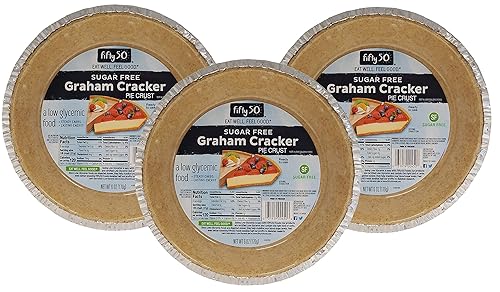 FIFTY 50 Foods Sugar Free Ready to Eat Graham Cracker Pie Crust, 6 Ounce (Pack of 3)