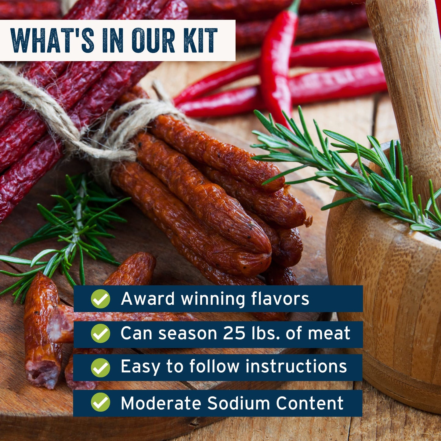 PS Seasoning Hot Snack Stick Kit - Includes Spicy Sausage Seasoning Mix, Maple Cure, and Collagen Casings for up to 25 lbs of Meat - Easy to Use