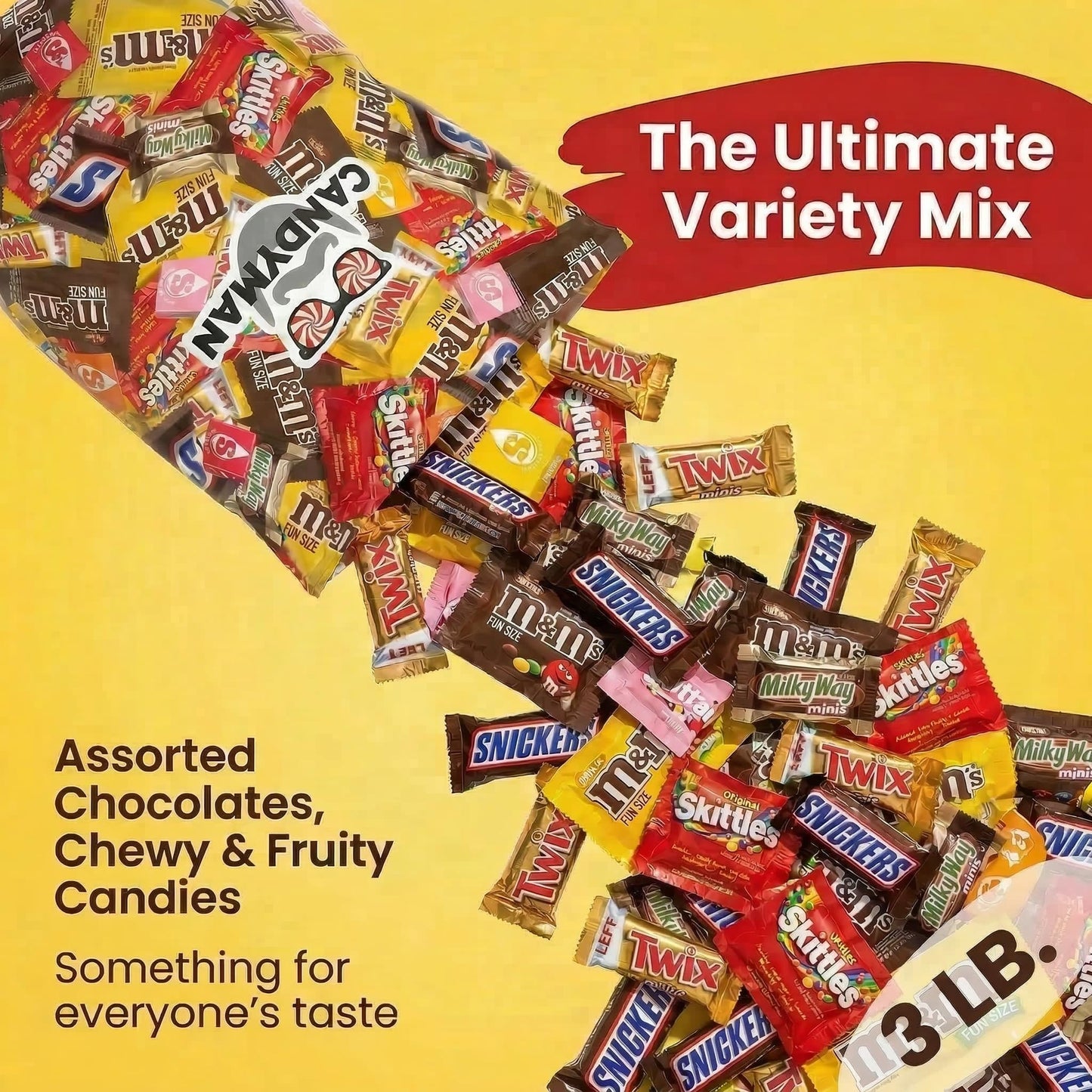 Candyman Chocolate Candy Variety Pack, 1lb Assorted Bulk Candy