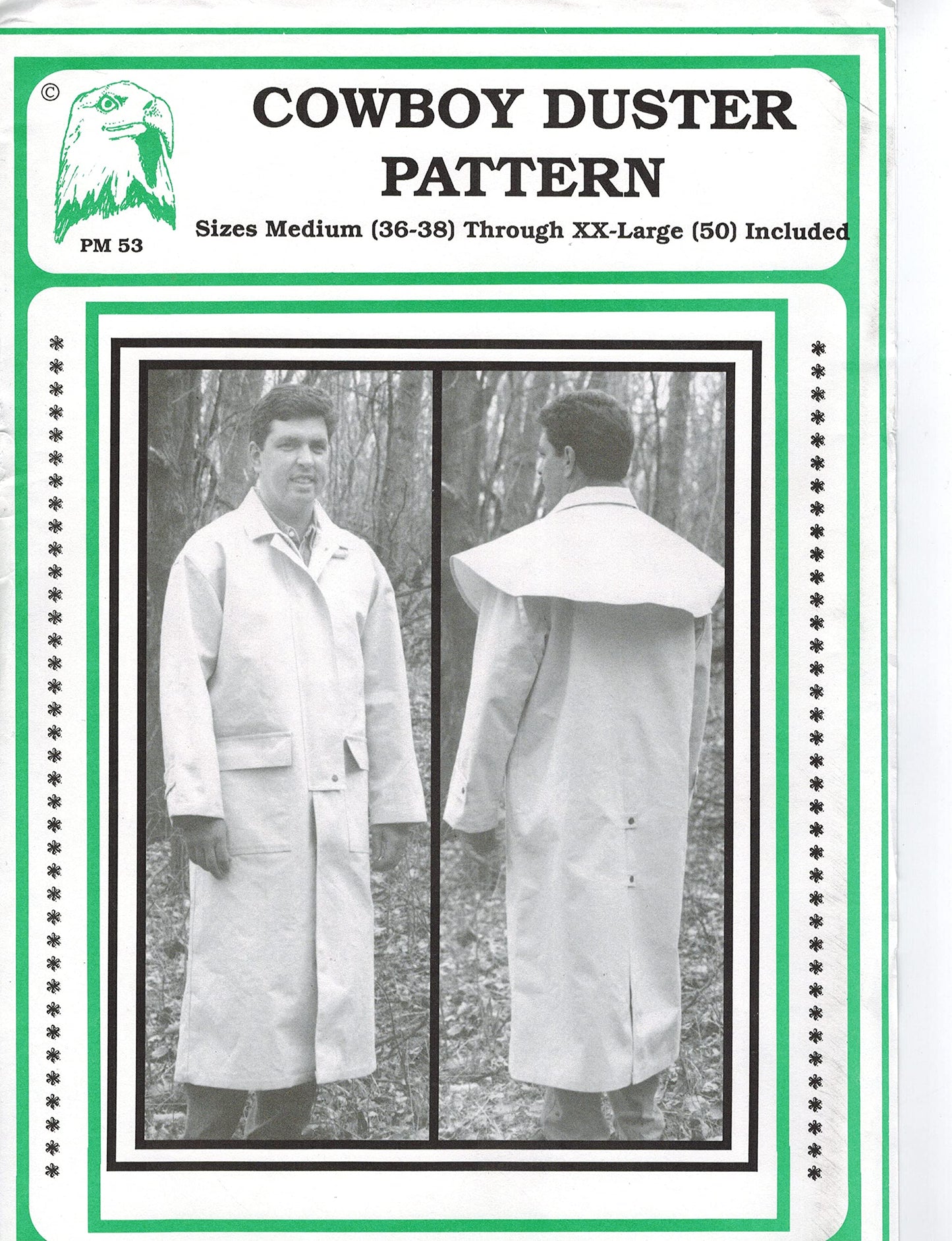 Zelikovitz Cowboy Duster Pattern: Sewing Pattern, Duster, S, M, L, XL, XXL, Brown
