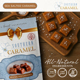 Southern Caramel Sea Salted Caramels, Rich, Buttery Caramel Candy with a Sprinkle of Coarse Sea Salt, Sweet & Salty, Handcrafted, No Corn Syrup