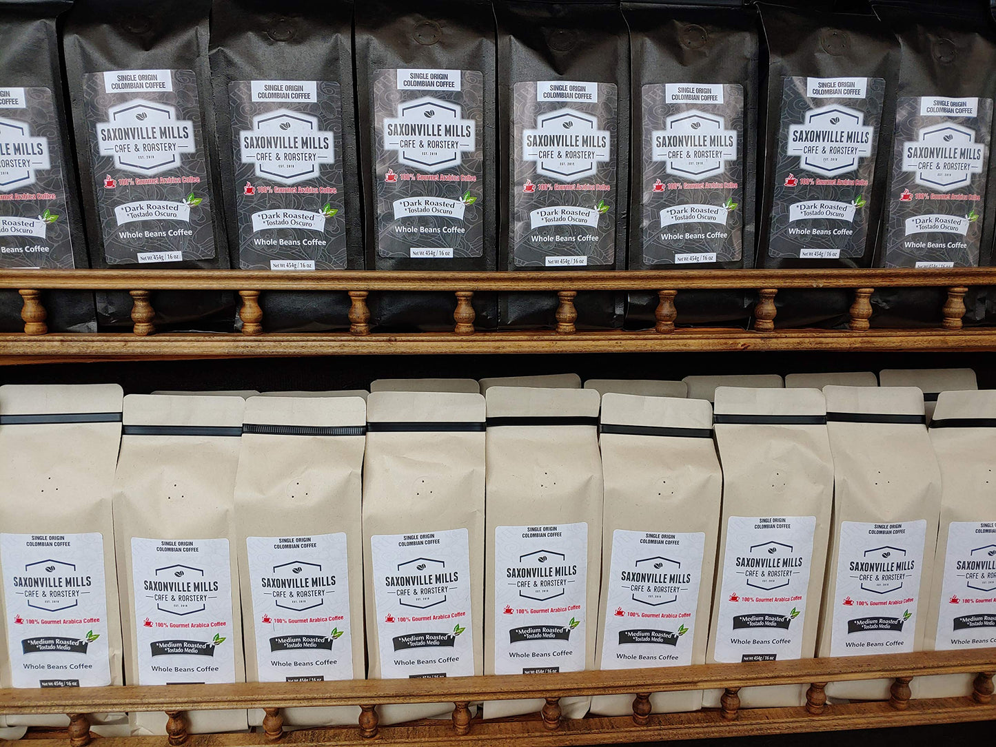 Fresh Roasted Coffee - Whole beans - Dark Roasted from Colombia - Single Origin Farm - 1 Lb coffee - Saxonville Mills Cafe