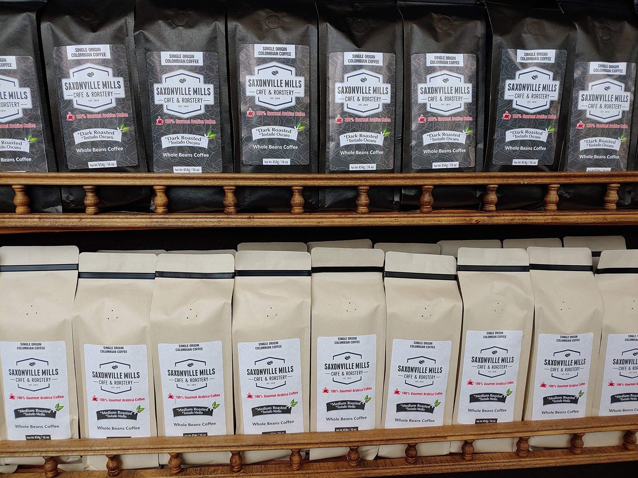 Fresh Roasted Coffee - Whole beans - Dark Roasted from Colombia - Single Origin Farm - 1 Lb coffee - Saxonville Mills Cafe
