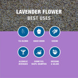 Tiesta Tea - Dried Organic Lavender Flower, Loose Leaf, Premium Non-Caffeinated Blend, Make Hot or Iced, Raw Edible Lavender Buds, Rich Flavors, 8oz