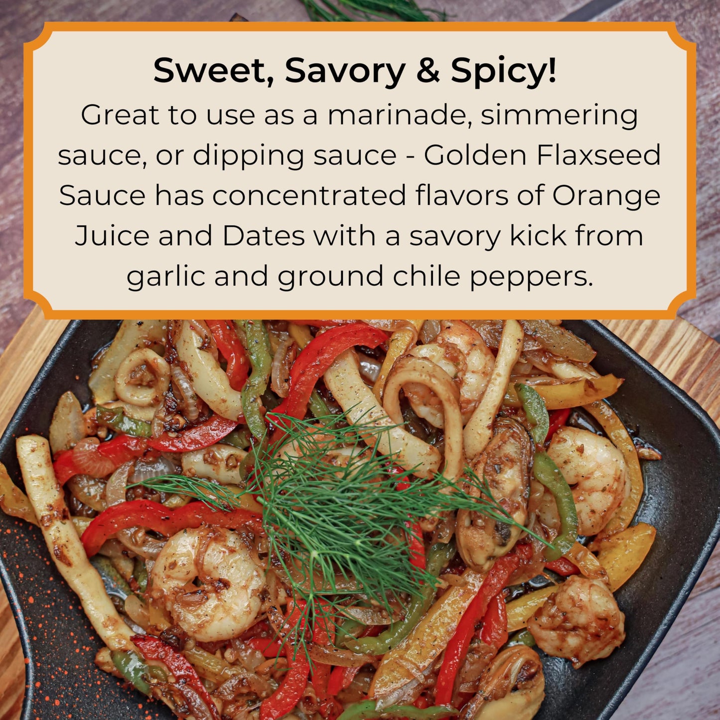 Laxmi’s Delights Golden Flaxseed Sweet and Spicy Simmer Sauce with Dates and Orange Juice - Easy Meal Prep | Organic, Vegan, Gluten Free, Dairy free