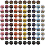 InfuSio Coffee Pods Variety Pack - 96 Count, 12 Crafted Medium & Dark Roast Blends and Artisan-Inspired Flavors Like Bourbon Pecan & Butter Toffee