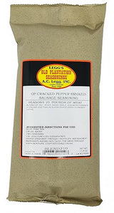 A.C. Legg, Inc. Cracked Pepper Smoked Sausage Seasoning with Cure Packet, 17.25 oz, Seasons up to 25 lbs, For Pork, Beef & Wild Game