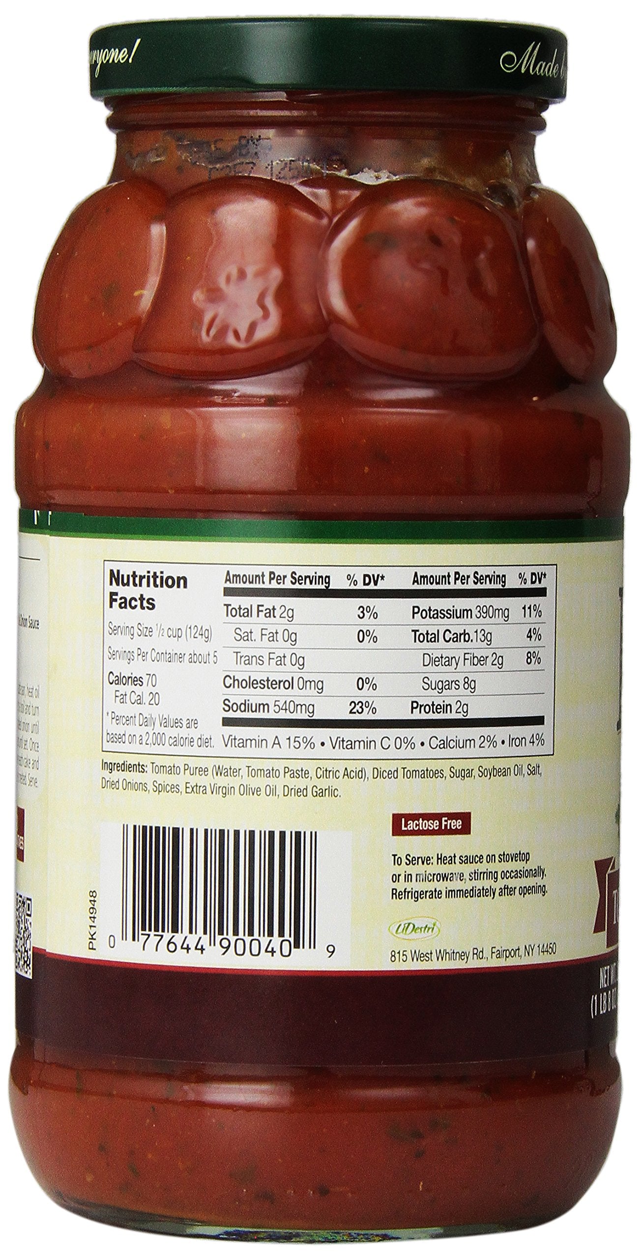 Francesco Rinaldi Tomato, Garlic, & Onion Chunky Garden Pasta Sauce 24 oz (Pack of 12)