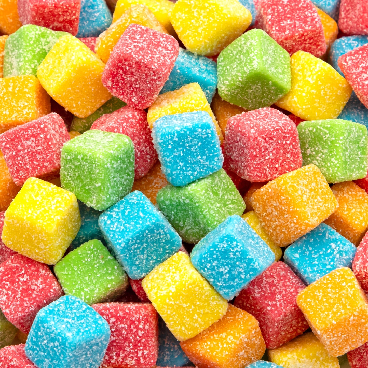 Sour Gummy Blocks Candy | 2-Pound Bag | Assorted Fruit Chewy Candy Cubes in Strawberry, Green Apple, Tangerine, Blueberry & Pineapple | Neon Jellies
