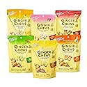 Prince of Peace Ginger Chews Candy Bundle - Original, Lemon, Orange, Mango, Lychee and Peanut Butter Flavors - 100% Natural, Vegan and Gluten-Free