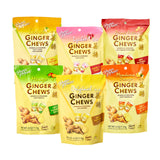 Prince of Peace Ginger Chews Candy Bundle - Original, Lemon, Orange, Mango, Lychee and Peanut Butter Flavors - 100% Natural, Vegan and Gluten-Free