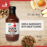 Red Duck Smoked Applewood Molasses Organic BBQ Sauce - Kansas City Style barbecue sauce, 17 ounces