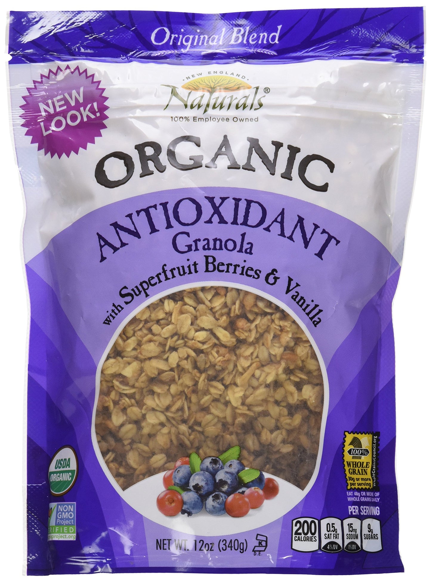 NEW ENGLAND NATURALS GRANOLA ANTIOXIDANT SUPERFRUIT BERRIES VAN GF OG, 12 OZ