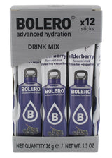 Bolero- Sugar Free Drink Mix Packets Elderberry Fruit Flavors | Powdered Flavored Water Packets | 36 Singles Sticks On The Go Packets