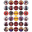 30 x Edible Cupcake Toppers - Red and Black Masked Themed Collection of Edible Cake Decorations | Uncut Edible on Wafer Sheet