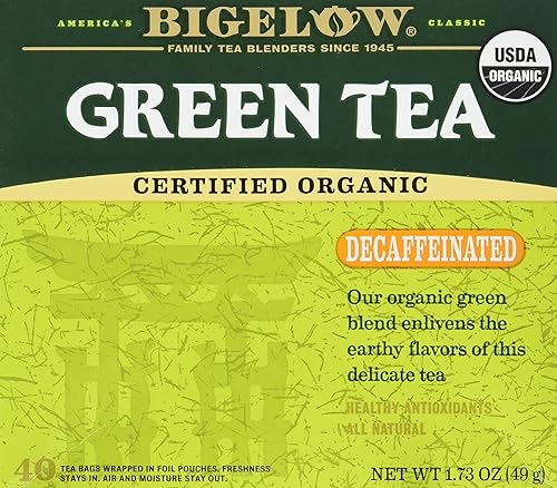 Bigelow Tea, 40 Bags - Organic Decaffeinated Green (2 Pack)