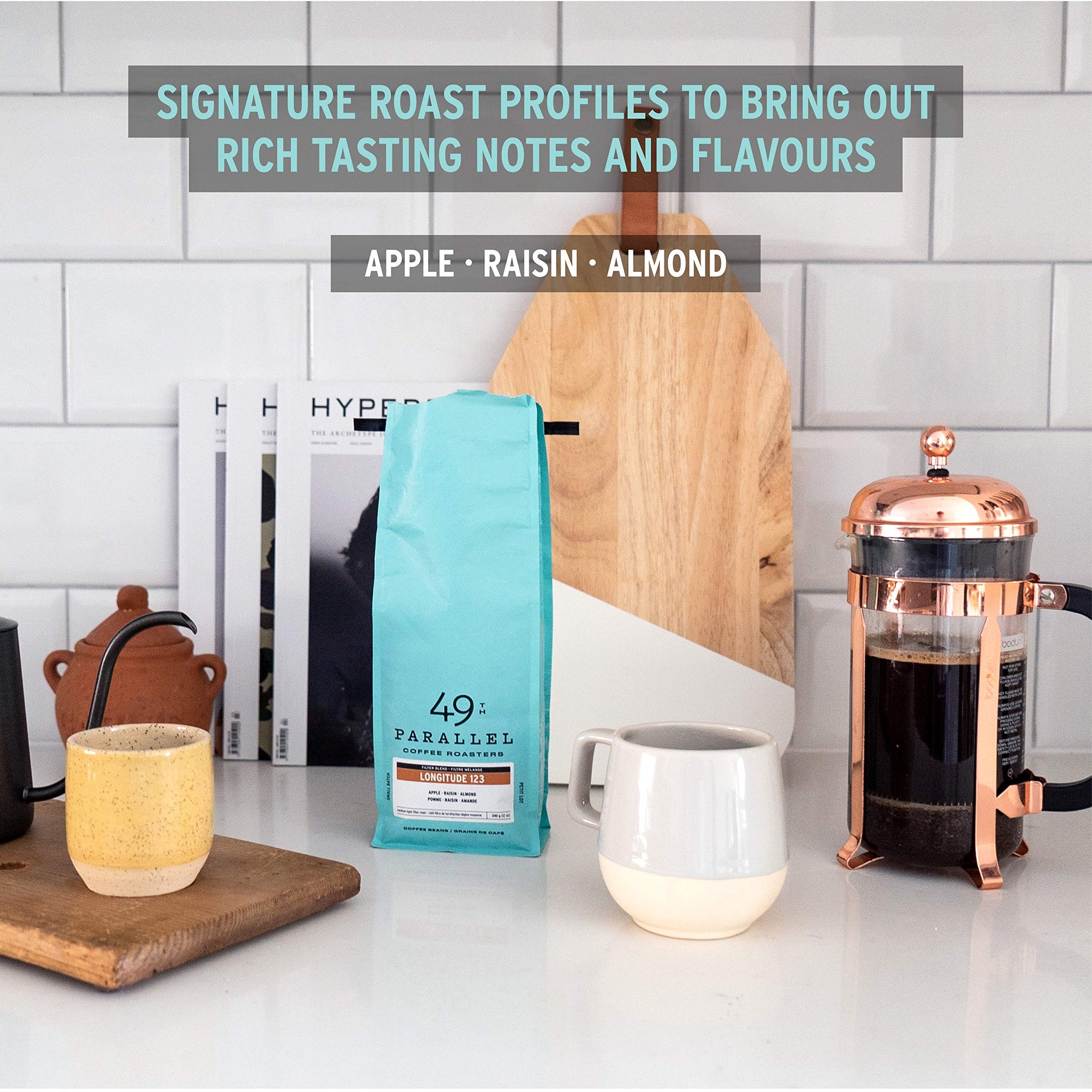 49th Parallel Coffee Roasters 123 W Longitude Blend, 340 GR