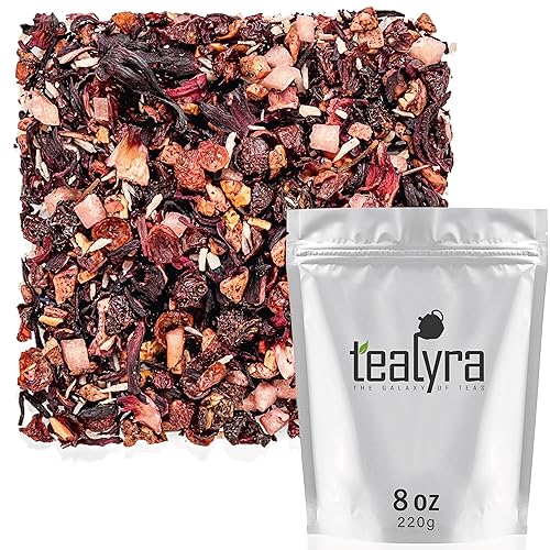 Tealyra Pina Colada Cocktail Tea - Coconut Hibiscus Fruit - Herbal & Fruity Loose Leaf - Caffeine-Free - Hot & Iced - Vitamins Rich - All Natural