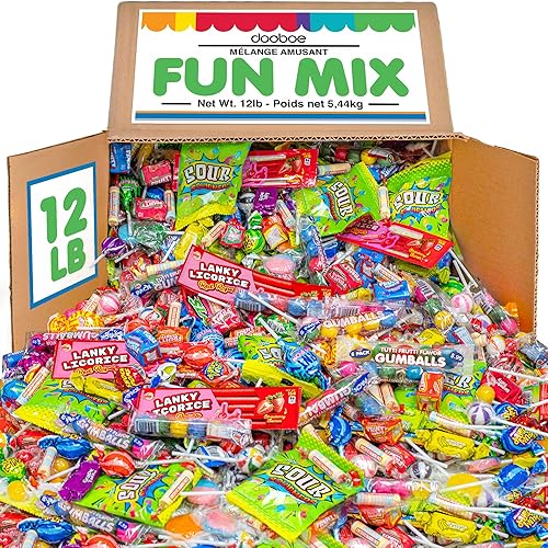 Dooboe Bulk Candy Assortment - 12 lb Big Bulk - Parade Candy Throws Individually Wrapped Candies for Pinatas, Camps, Schools, Offices, Candy Bowls