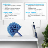 Cobweb Duster Extendable 18 Foot High Reach Ceiling Fan Duster | 3-Stage Aluminum Telescoping Pole | Medium Stiff Bristles | Long Handle Webster