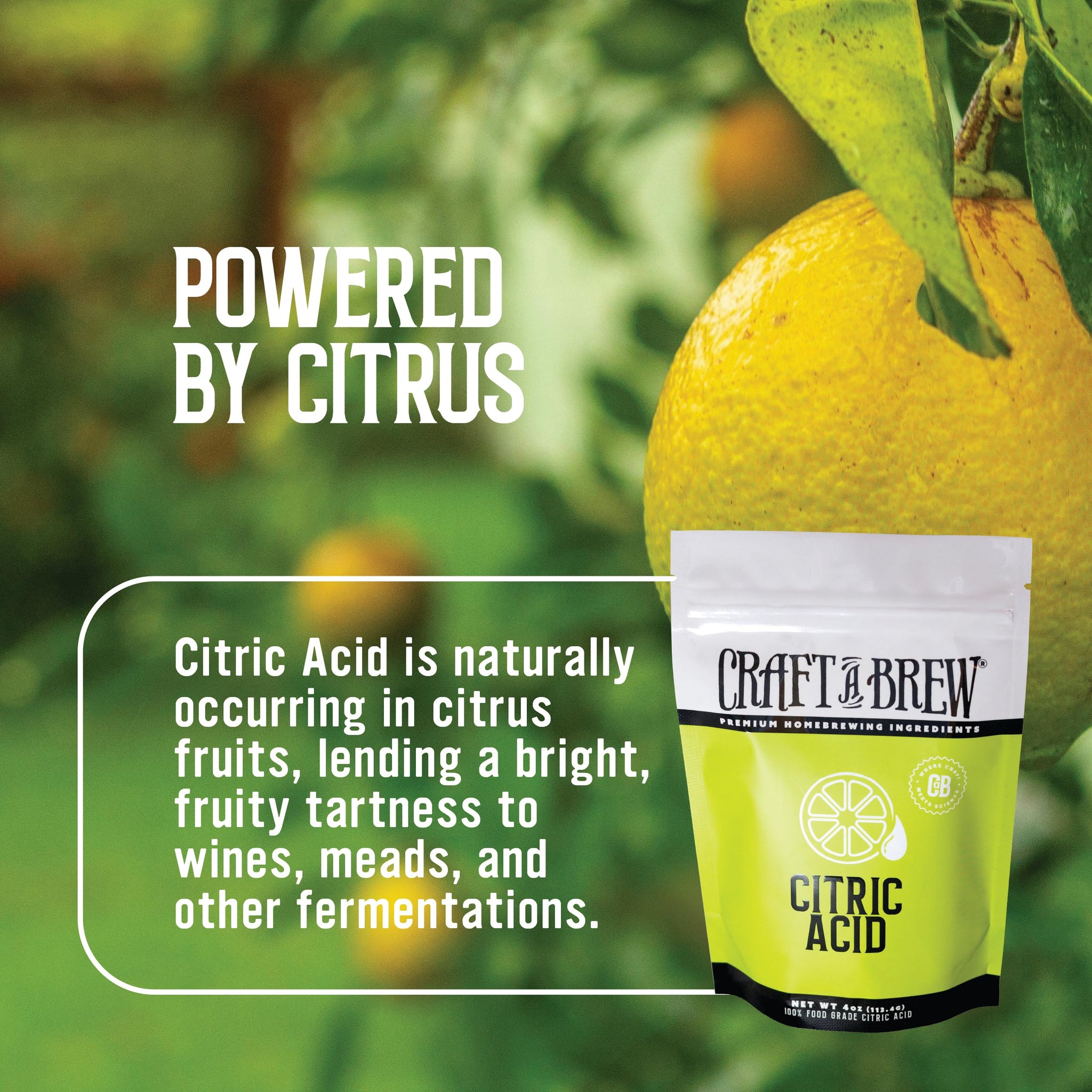 Craft A Brew - Citric Acid - Food Grade - For At Home Brewing - For Wines, Meads & Hard Ciders - Enhances Fruit-Forward Flavors & Sharpens Acidity