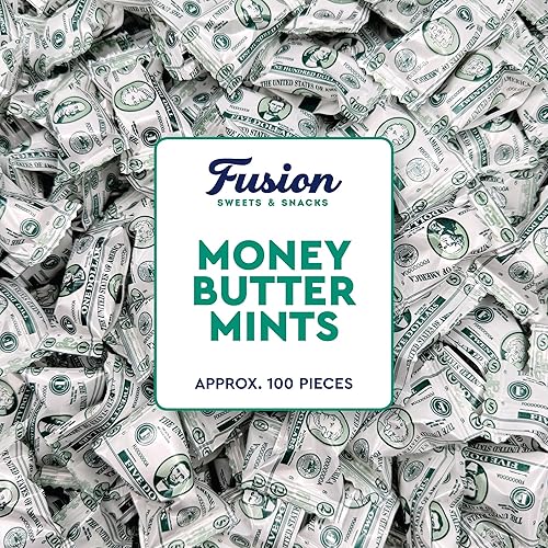 Money Buttermints Individually Wrapped, 100 Pieces | Creamy Mint Candy for Casino Party Favors, Trade Show Giveaways & Money Candy Gifts | Fun Dollar