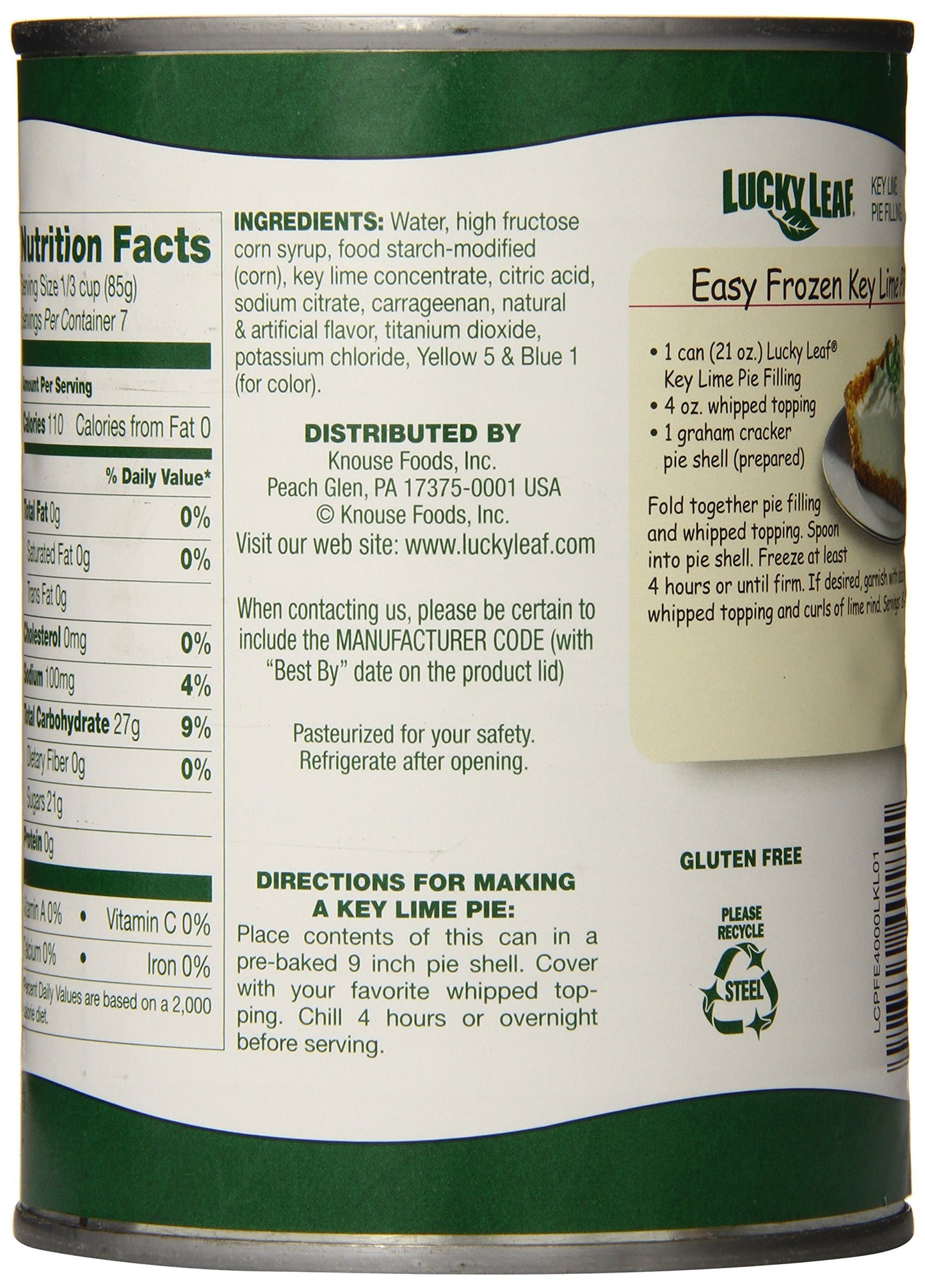 Lucky Leaf Pie Filling, Key Lime, 21 Ounce (Pack of 8)