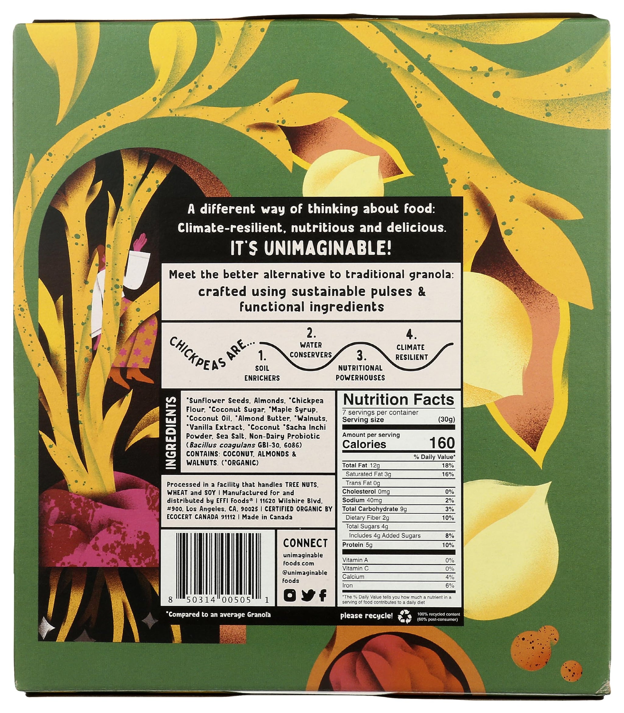 EFFI FOODS Alm Bttr Walnut Granola Clusters, 7 OZ