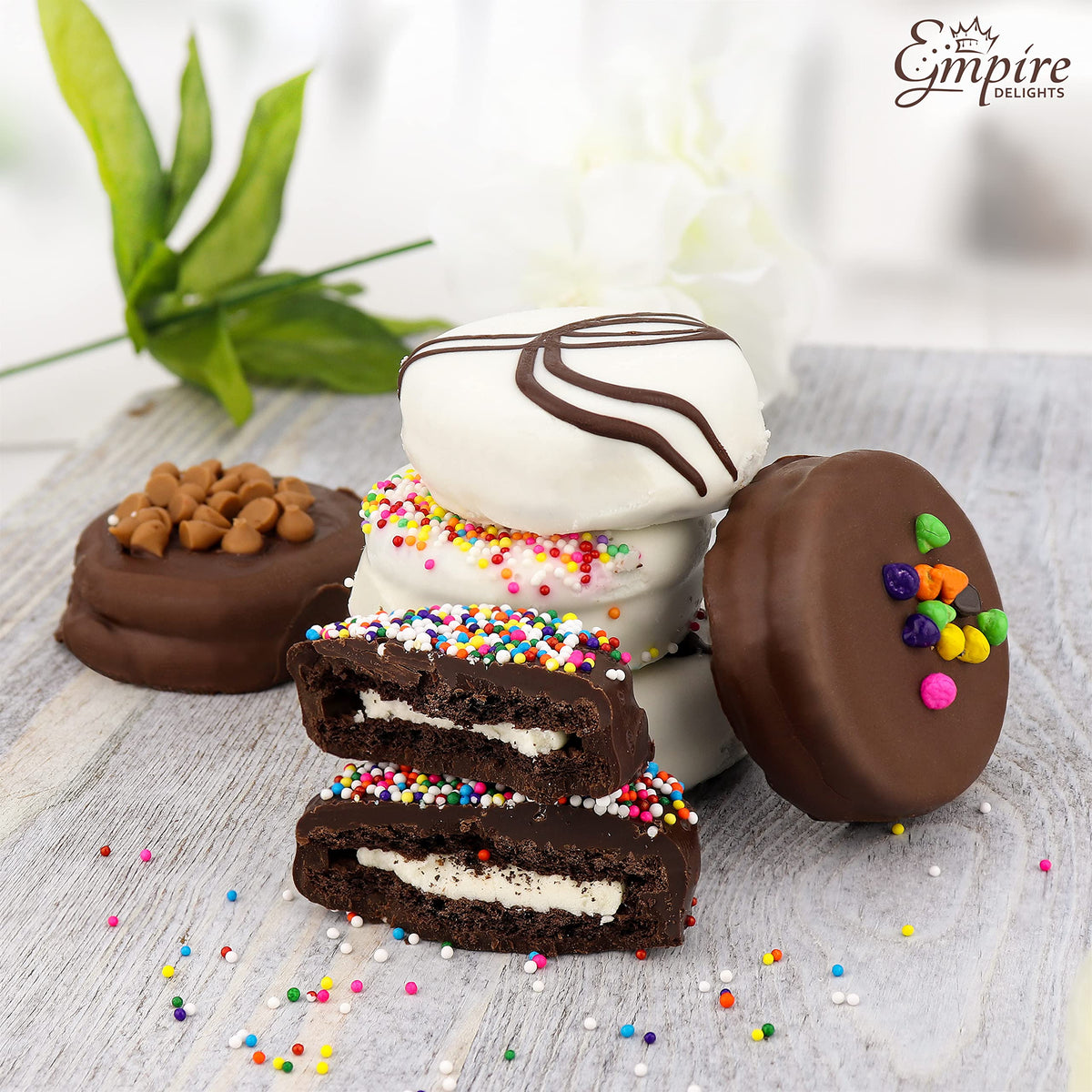 Gourmet Cookies Gift Basket - Delicious Chocolate Gift Basket Great for Birthday Treats for Women and Men - Fancy Chocolate Covered Cookies