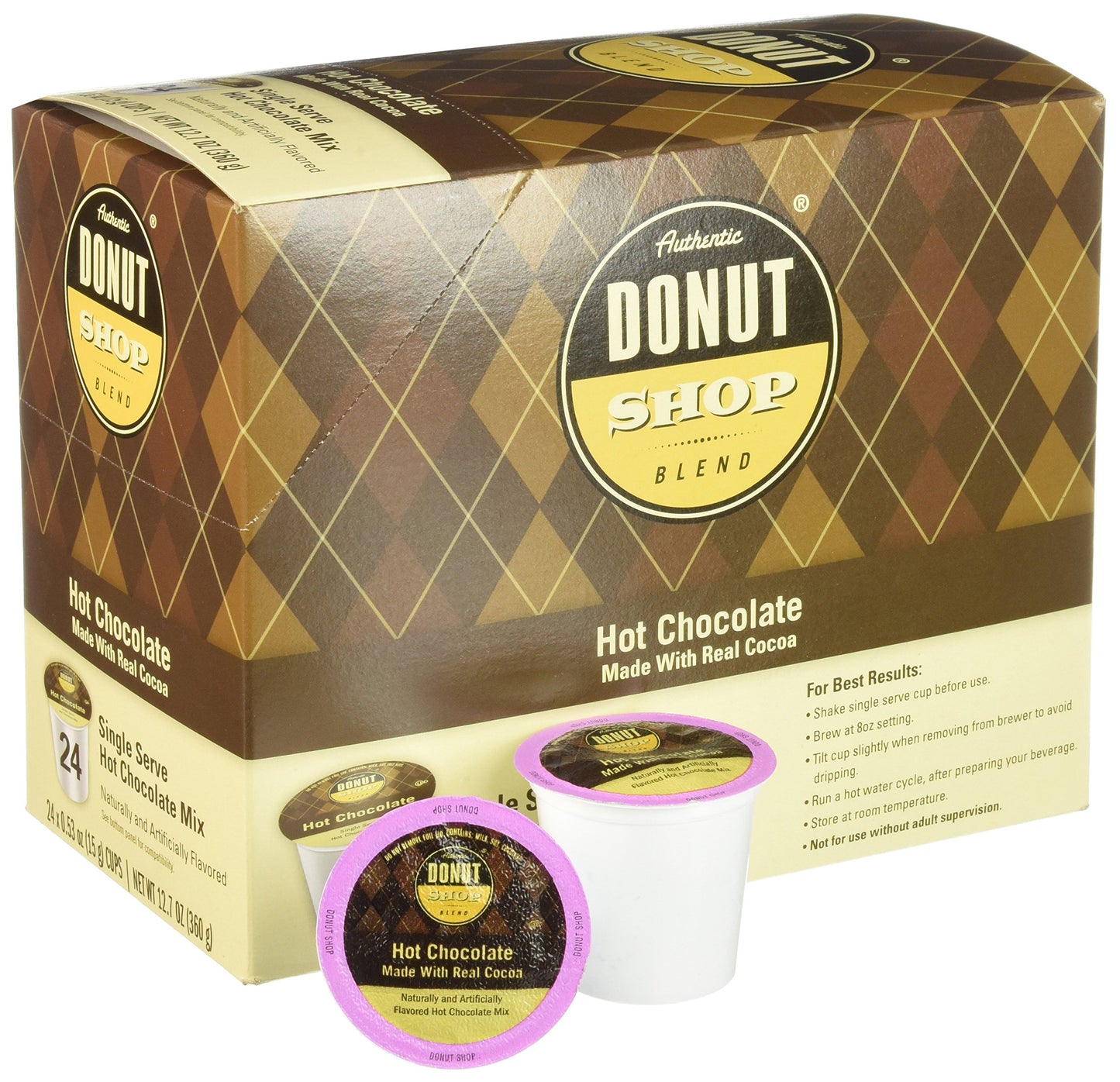 Donut Shop Blend Indulgent Beverages Hot Chocolate, 24 Count