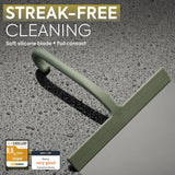 GÜTEWERK Shower Squeegee for Glass Doors - Bathroom Squeegee for Shower Glass & Tile Walls, Streak-Free & No-Squeak Silicone Blade, Stainless Steel