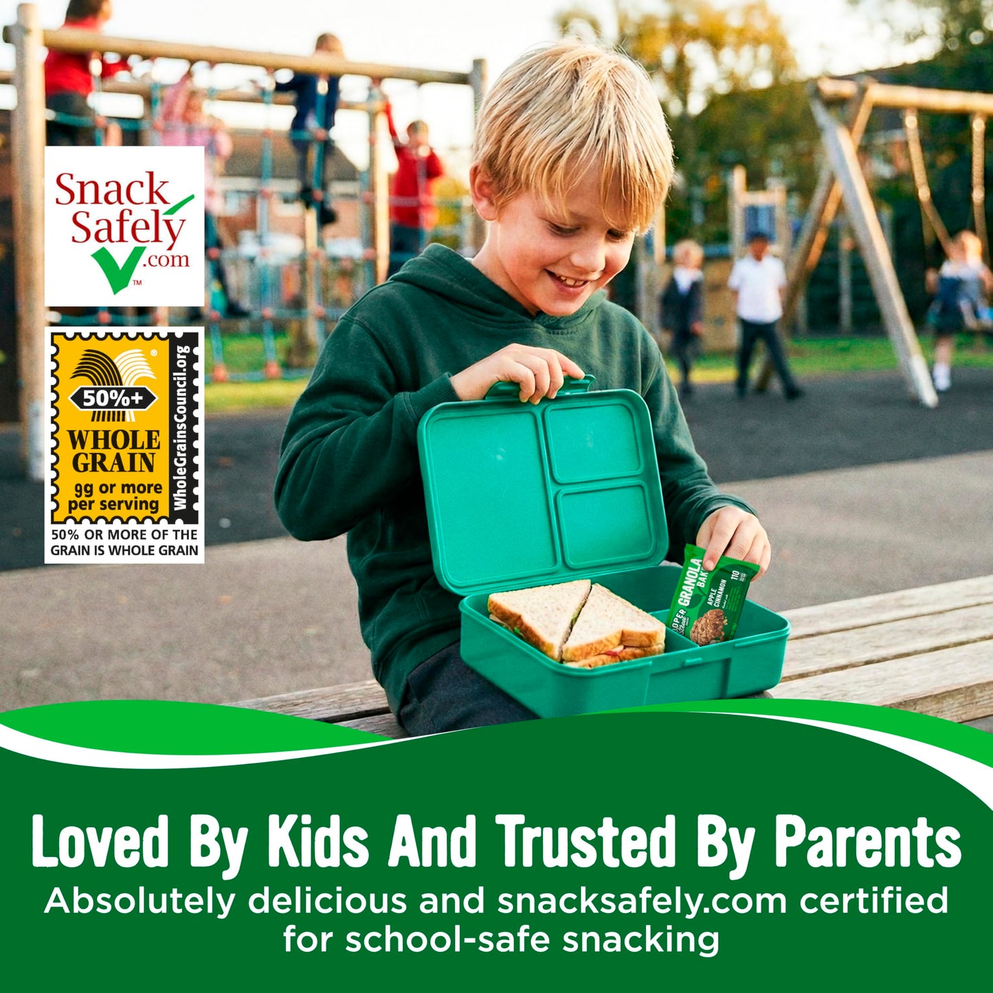 Cooper Street Granola Bakes Apple Cinnamon - Soft Baked Chewy Breakfast Granola Cookie Bars - Nut & Dairy Free School Safe Grain & Seeds Bars - 110