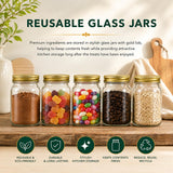 Hot Chocolate Station Gift Set - Chocolate Drink Mix, Mini Marshmallows & Candy Canes in Reusable Glass Jars | Festive Hot Cocoa Making Kit |