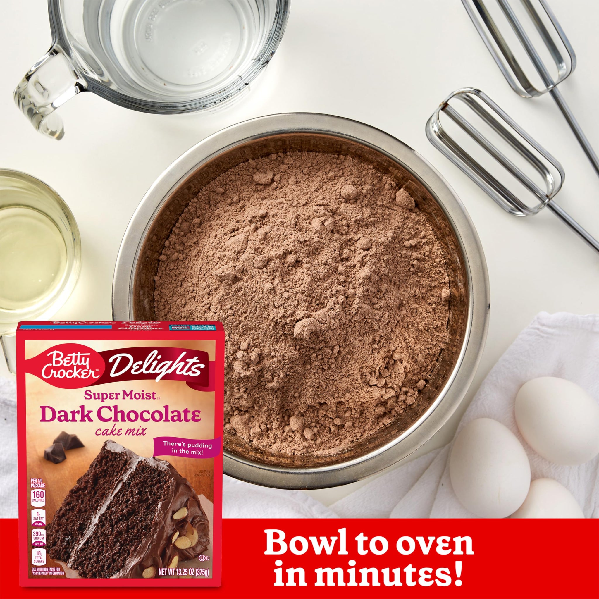 Betty Crocker Delights Super Moist Dark Chocolate Cake Mix, 13.25 oz.