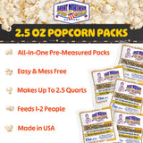 Movie Theater Style 5-Count Popcorn Packs-Pre-Measured 2.5 Ounce All-in-One Kernel, Salt, Oil Packets for Popping Machines by Great Northern Popcorn