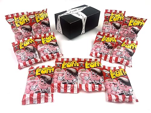 Eiffel Cherry Bon Bons Chewy Candy, 4 oz Bags in a BlackTie Box (Pack of 12)