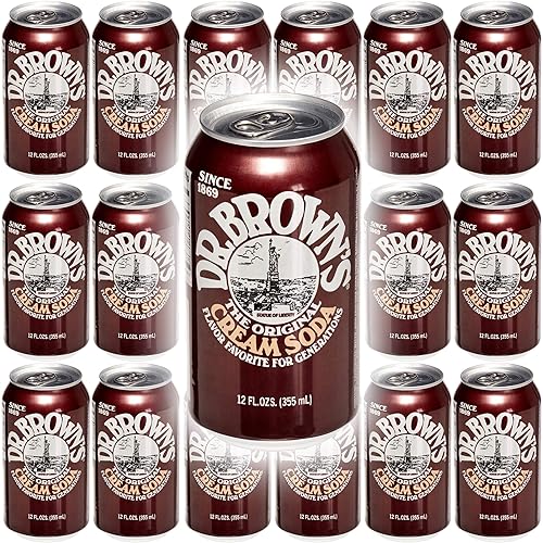 Dr. Browns Soda, Cream Soda, 12 oz can (Pack of 18, Total 216 Oz)