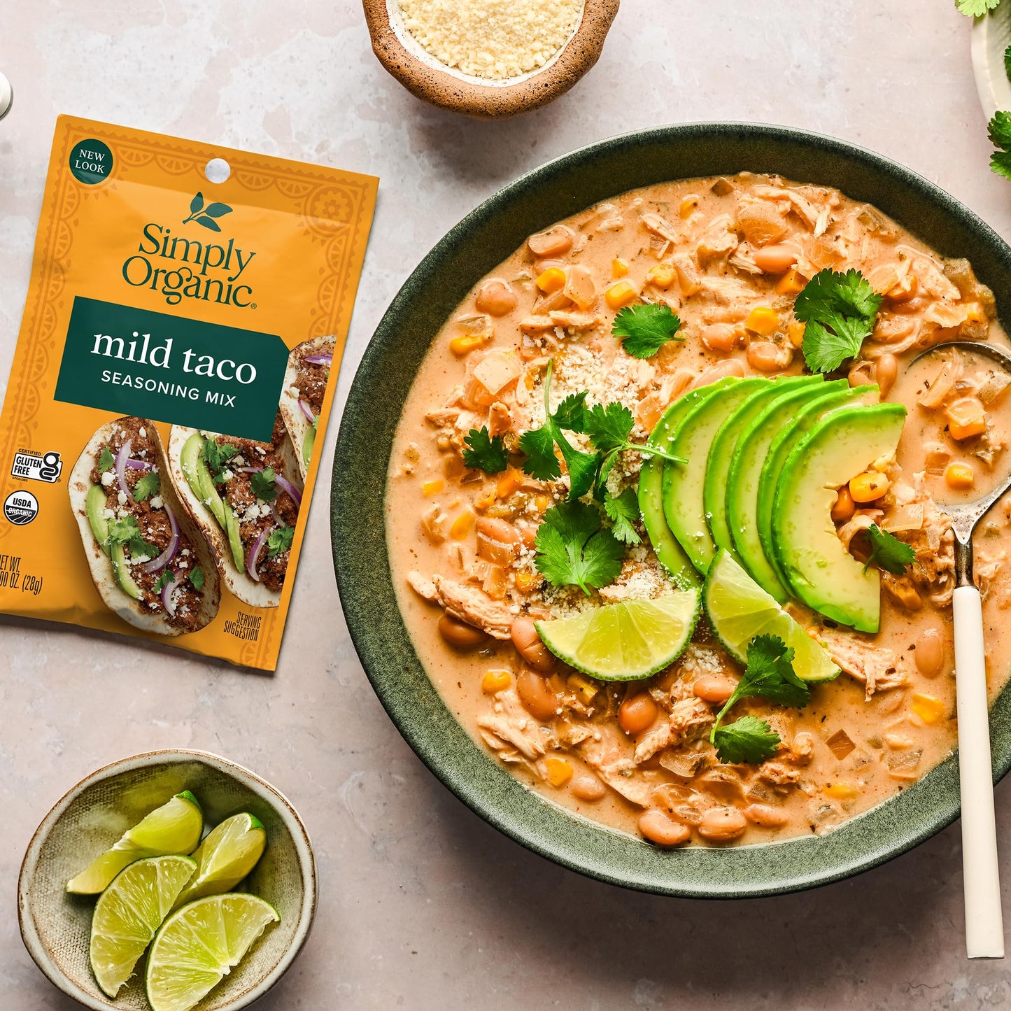 Simply Organic Mild Taco Seasoning Mix, Gluten Free, Certified Organic, Kosher, Vegetarian, Pure Flavor for Tacos, Stir-Fries, Mexican Dishes