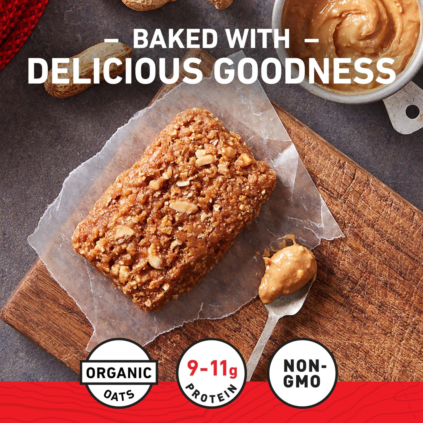 CLIF BAR - Crunchy Peanut Butter - Made with Organic Oats - 11g Protein - Non-GMO - Plant Based - Energy Bars - 2.4 oz. (18 Pack)